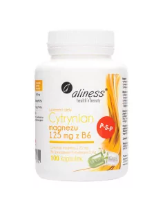 Aliness Cytrynian Magnezu 125 mg z witaminą B6 (P-5-P) 100 kapsułek