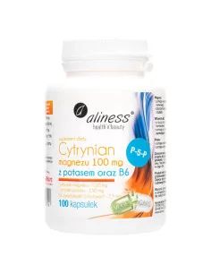 Aliness Cytrynian Magnezu 100 mg z potasem 150 mg i witaminą B6 100 kapsułek