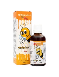 Apiphen Apifluprotect Bezalkoholowy ekstrakt z propolisu, rokitnika, dzikiej róży i wierzby dla dzieci ból gardła krople 50 ml