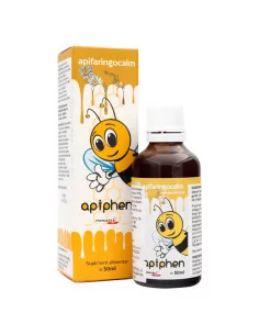 Apiphen Apifaringocalm Bezalkoholowy ekstrakt z propolisu, prawoślazu i rumianku dla dzieci kaszel krople 50 ml