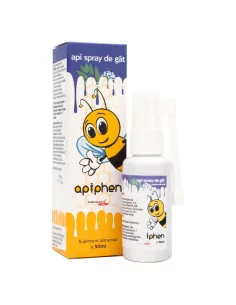Apiphen Api Spray De Gat Bezalkoholowy ekstrakt z propolisu szałwii i soli morskiej dla dzieci na ból gardła spray 30 ml