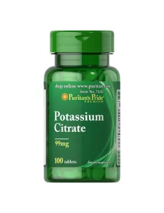 Puritan's Pride Cytrynian potasu 99 mg 100 tabletek