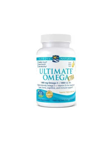 Nordic Naturals Ultimate Omega Xtra cytrynowy z witaminą D3 60 kapsułek