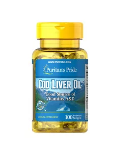 Puritan's Pride Cod Liver Oil Tran 415 mg 100 kapsułek